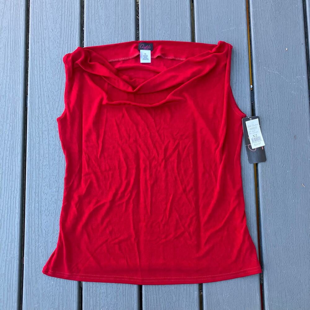 Red cowl neck tank top, vintage Y2K, NWT Ashli Couture, 2000s bratz